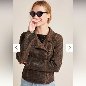 Anthropologie Marrakech Marni Leopard Moto Jacket